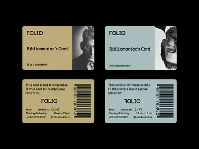 Member Card, FOLIO bookstore brandidentity brandidentitydesign branding design graphicdesign logo visualidentity