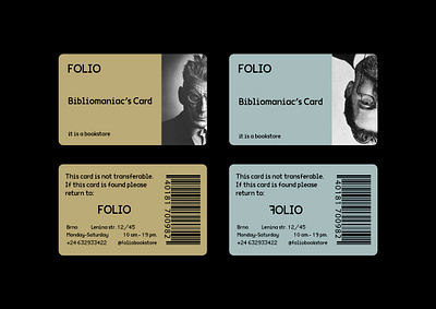 Member Card, FOLIO bookstore brandidentity brandidentitydesign branding design graphicdesign logo visualidentity