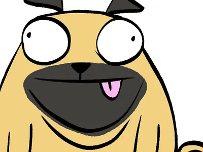 Puggo 2d adobe cartoon colourful design dog fresco illustration pug