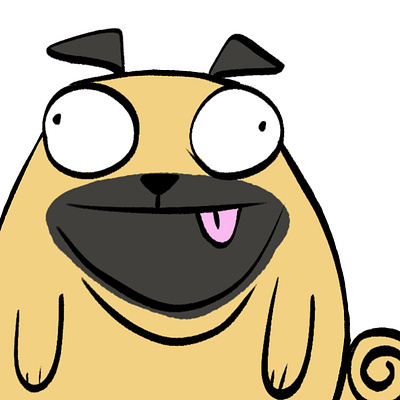 Puggo 2d adobe cartoon colourful design dog fresco illustration pug