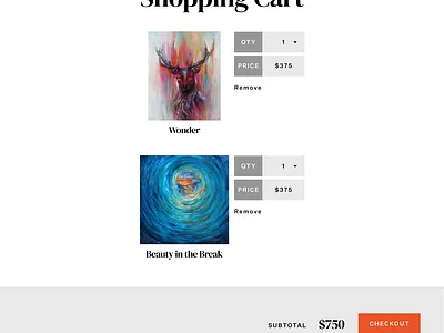 Shopping Cart for Art art fineart online shop shopping cart web web design