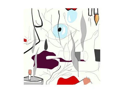 LIFE bt bts cigarette illustraion image life lifestyle mage red sing sinner smoke white wine