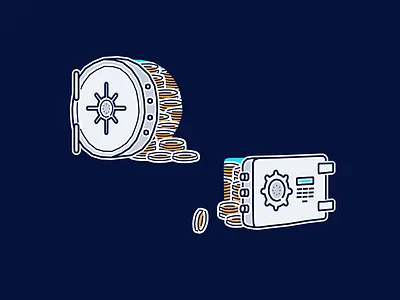 Safe(s) bank digital finance fintech illustration lock money safe tandem vault vector