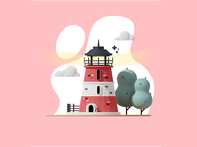 Lighthouse 3d 3d art 3d artist 3d graphic 3d graphics 3d modeling blender clean design illustration minimal rendering renders simple