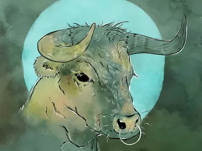Bull Season animal bull horoscope illustration taurus zodiac