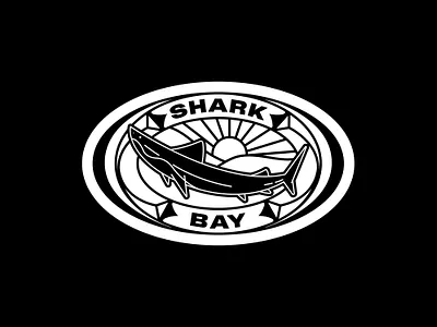 ✴ Shark bay ✴ badge badge design badge logo black brand design design art drawing fish graphisme icon illustration landscape logo shark shark logo sticker type typography work