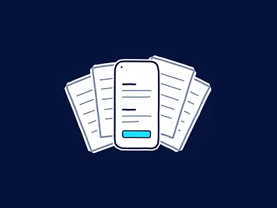 Documents app banking documents finance fintech illustration mobile phone tandem vector