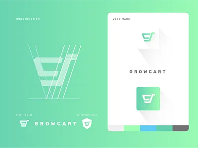 Growcart Branding branding design flat icon logo logotype minimal startup typography vector web
