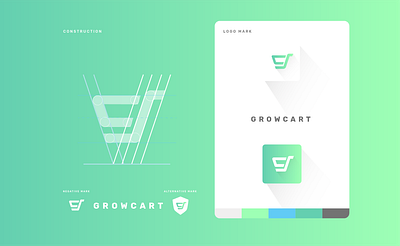 Growcart Branding branding design flat icon logo logotype minimal startup typography vector web