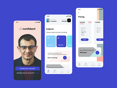 Online Consultation - User App consultation mobile design psychology ui design