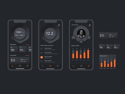 Skeuomorphism design dark mode skeuomorphism