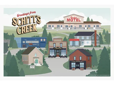 schitts creek illustration chris cerrato art illustration postcard