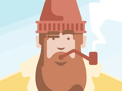 Self portrait character flat illustration portrait sailor vector