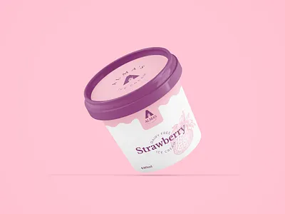 Strawberry ice cream tub packaging concept branding design graphic graphic design ice cream identity packaging tub