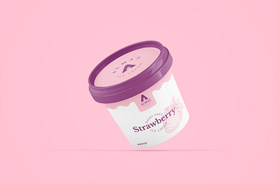 Strawberry ice cream tub packaging concept branding design graphic graphic design ice cream identity packaging tub