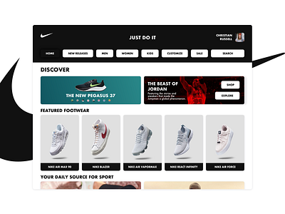 Nike. Just Do It. Redesign. aliexpress aloha amazon branding design illustration just do it nike air nike air max nike running nike shoes shop shopper shopping shopping app shopping bag shopping cart