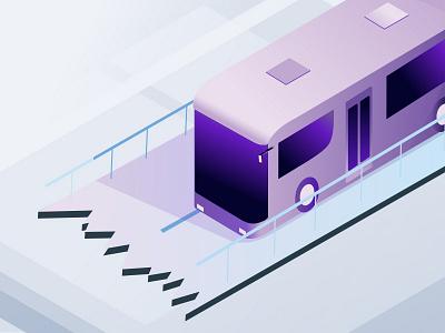 bus Volt art bus charter design drawn icons illustration isometric art isometric design noise purple test