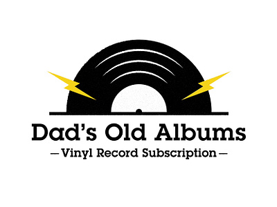 Logo for my dad's record collection design grunge texture lightning bolt logo minimal music records vector vinyl