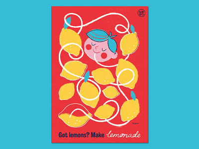 Ministry of Optimistic Directives - "Got Lemons?" advertising blue communication design illustration kids lemons licensing logo optimism positivity poster procreate propaganda public information red typography yellow