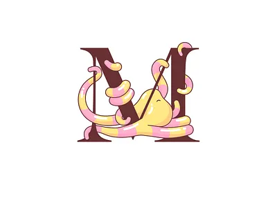 Maria McGinn Branding branding cute fish illustration flat colour flat illustration illustration lettering lettermark logo logotype octopus octopus logo personal branding pink pink and yellow vector vector drawing wacky wordmark yellow