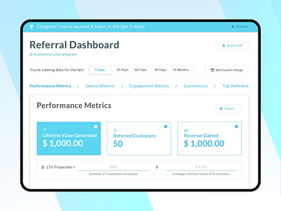 Referral Dashboard dashboad dashboard ui rewards ui web design