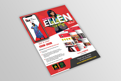 mobile app promotion flyer, brochure, and roll up app