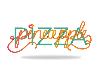Pineapple Pizza branding design handlettering illustration lettering pineapple pizza series typography