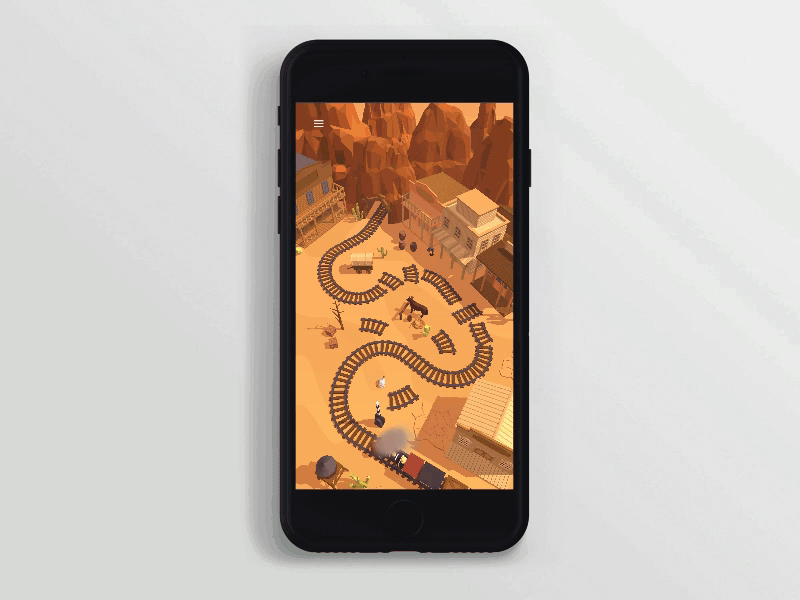 Railway Canyon - upcoming mobile game android app store canyon desert game game art game design google play gradient illustration ios locomotive mobile railway train western wild west