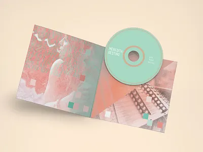 Meredith Oesting: On The Wings album album art album cover audio bright color design designer feminine meredith minimal music music art oesting packaging packagingdesign pastel pastels teal typography