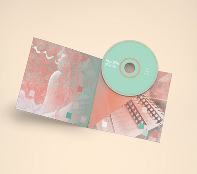 Meredith Oesting: On The Wings album album art album cover audio bright color design designer feminine meredith minimal music music art oesting packaging packagingdesign pastel pastels teal typography