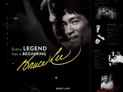 Every Legend has a Beginning - Bruce Lee Bio bio brucelee dailyui design fashion design ui ux webdesign website