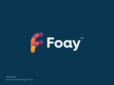 Foay Logo brand brand identity branding clean clean logo color colorful design gradient graphic design lettermark logo logo designer logodesign logomark logos minimalist minimalisticlogo monogram typography