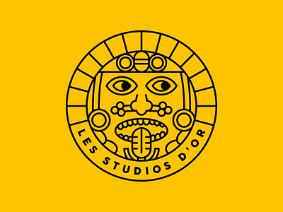 Logo for a Music Studio (2/2) face face logo logo logo design logotype maya maya draw mic microphone music outline outline logo studio yellow