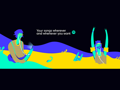 Spotify Illustration Concept colors design flat design flat illustration illustration music music app music illustration song spotify spotillustration ui uidesign ux