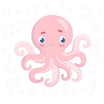 octopus cartoon character character creative cute animal cute octopus design illustraion illustration illustration art illustrations kid illustration kids illustration octopus vector