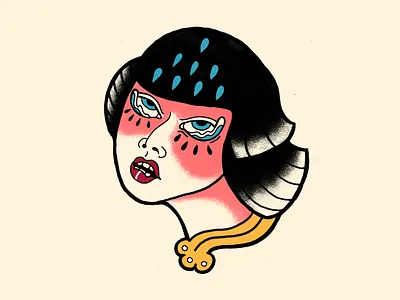 when heaven steals your tears art cry design drops face illustration