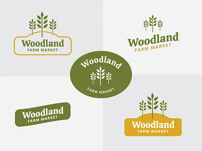 Woodland Farm Market badgedesign branding branding design corporate identity corporate identity design dribbbleweeklywarmup ecofriendly farmers market green brands green design grocery logo logomark market nature plants woodland