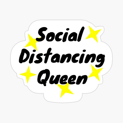 Social Distancing Queen gravit queen simple social distance social distancing star stars sticker sticker design stickers