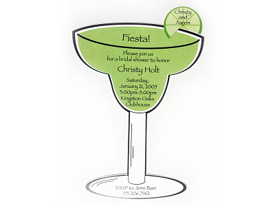 Margarita Glass Invitation card design handmade illustrator invitation