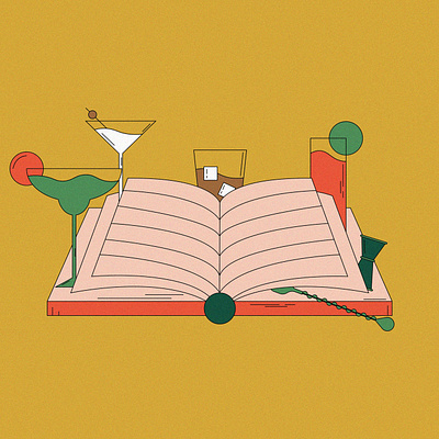 Cocktail Book beer book cocktail cookbook illustration liquor recipe spirits vineopair wine