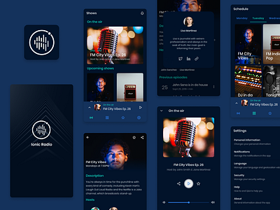 Ionic Radio angular app design ionic framework logo music radio sass template ui ui design