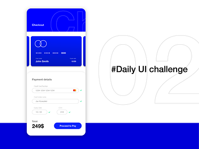 02dailyUI 01 checkout design firsttime new payment staff