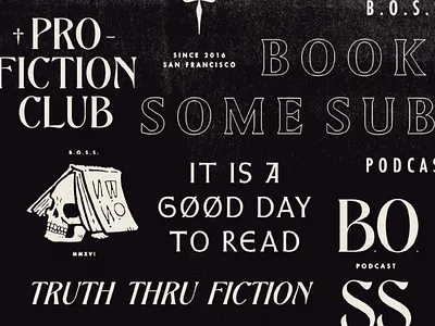 Books of Some Substance books bookshop bookstore goth heavy metal heavymetal illustration literature logo podcast retro skull tattoo typography vintage