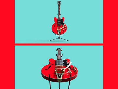 3d Model of a Gibson ES-335 3d art gibson guitar product design render