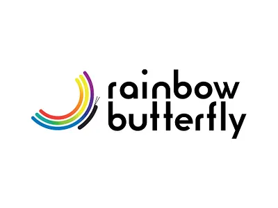 Rainbow Butterfly Logo branding design icon logo minimal typography vector