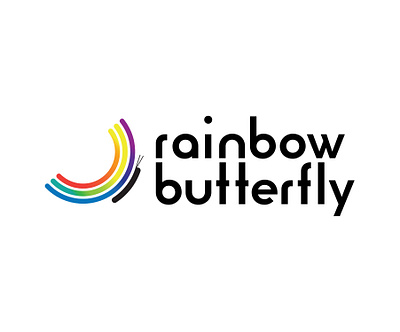 Rainbow Butterfly Logo branding design icon logo minimal typography vector