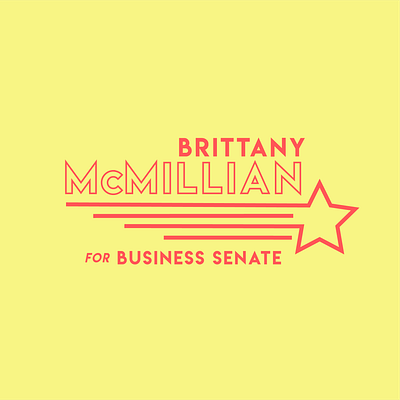 Brittany McMillian for Business Senate 2019 brand identity campaigns graphic design logo project management