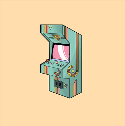 Vintage Arcade Machine adobe illustrator design illustraion vector vintage