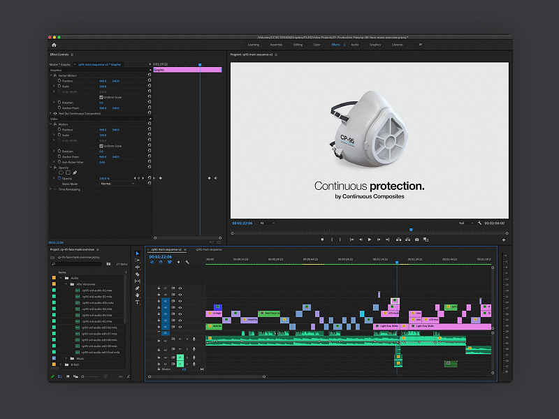 CP-95 Video Project blue continuous composites covid 19 cp 95 cp95 dark editing face mask light masks ux video virus