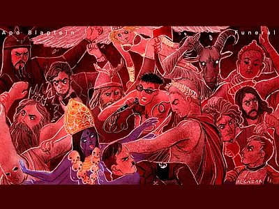Funeral character design digital art digital painting editorial illustration illustration music rap trap